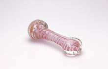 Load image into Gallery viewer, UV Dark Gold Fumed Spiral Frit Glass Pipe

